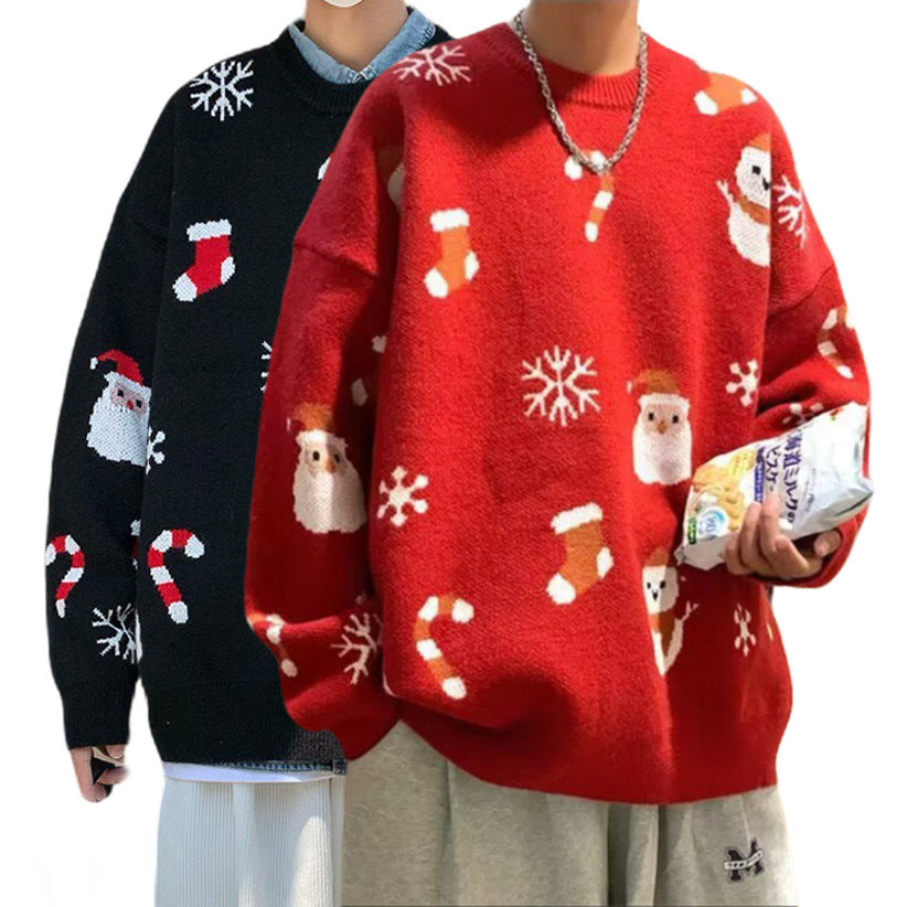 Image of Suéter de punto navideño para hombre de corte relajado