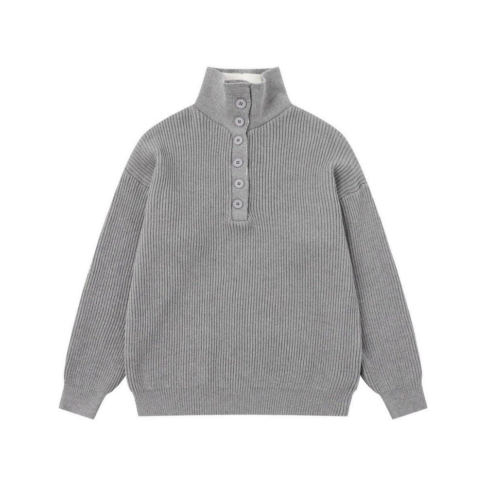 Loose fit viscose blend turtleneck sweater