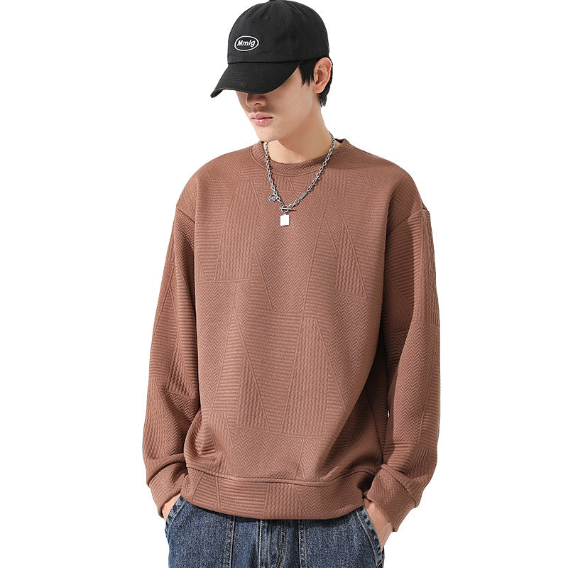 Image of Sudadera de cuello redondo extragrande de poliéster para hombre