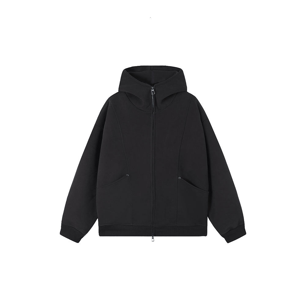 Image of Women's relaxed fit polyester zip-up hoodie