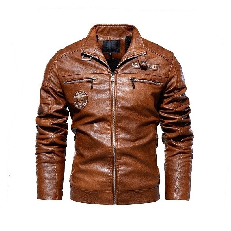 Men's zip-up biker-style jacket