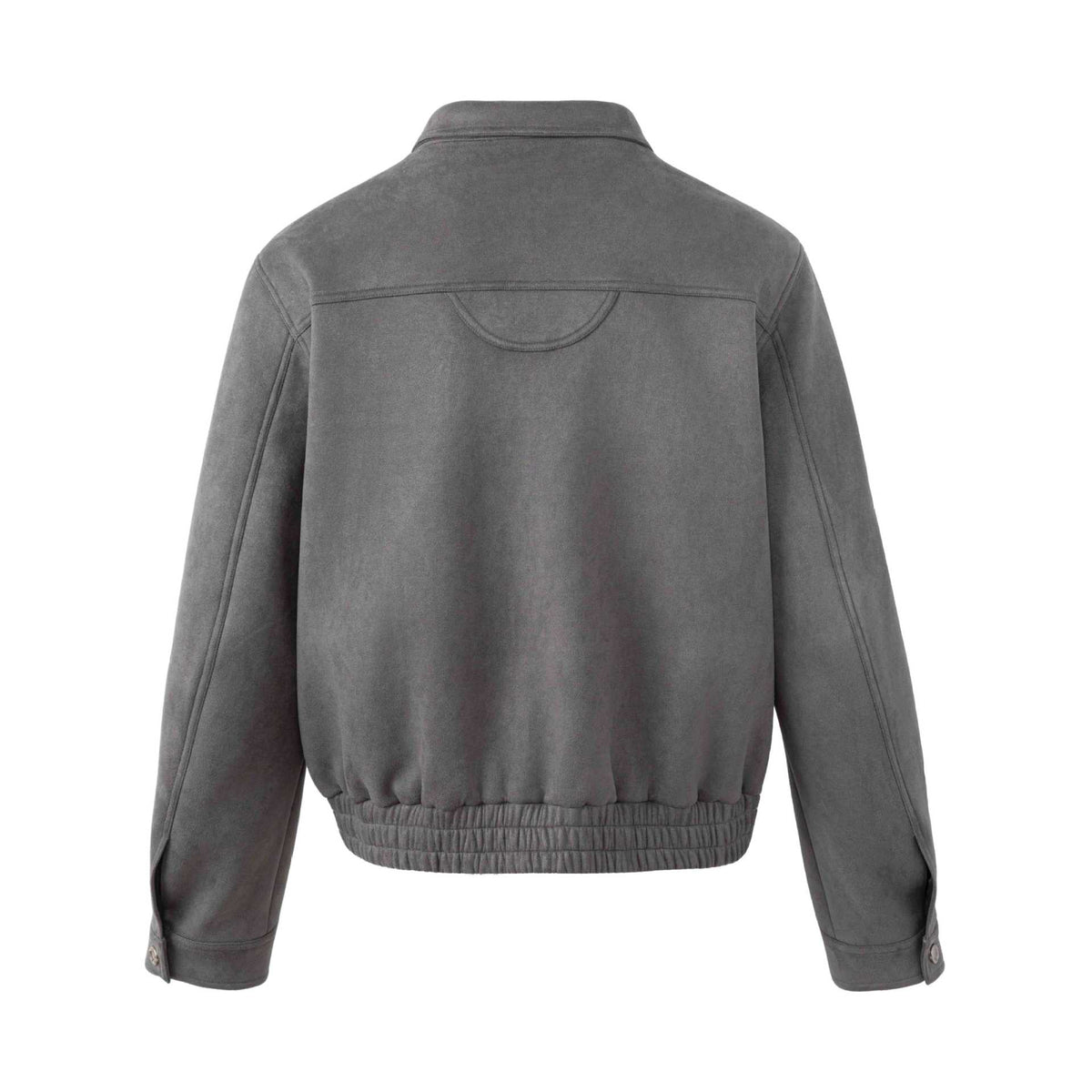Chaqueta de poliéster gris de un botón para hombre