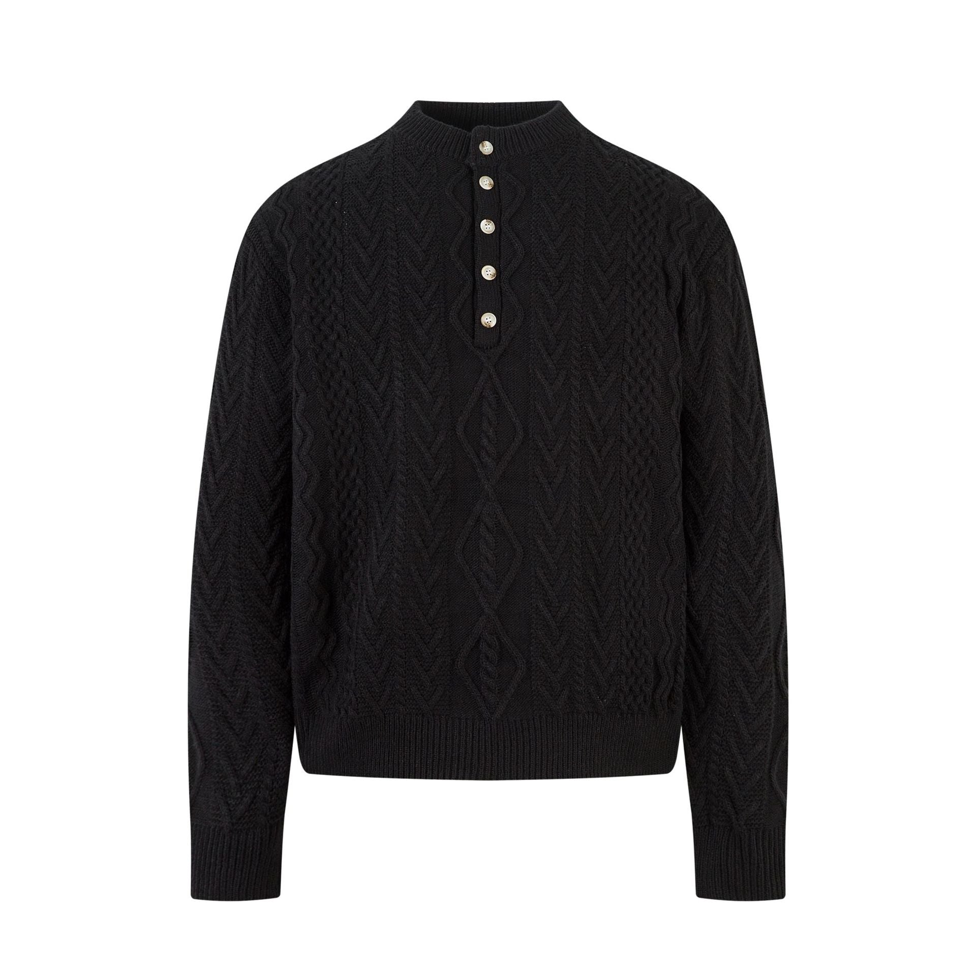 Image of Zeratta Men's topstitched loose knit crewneck sweater