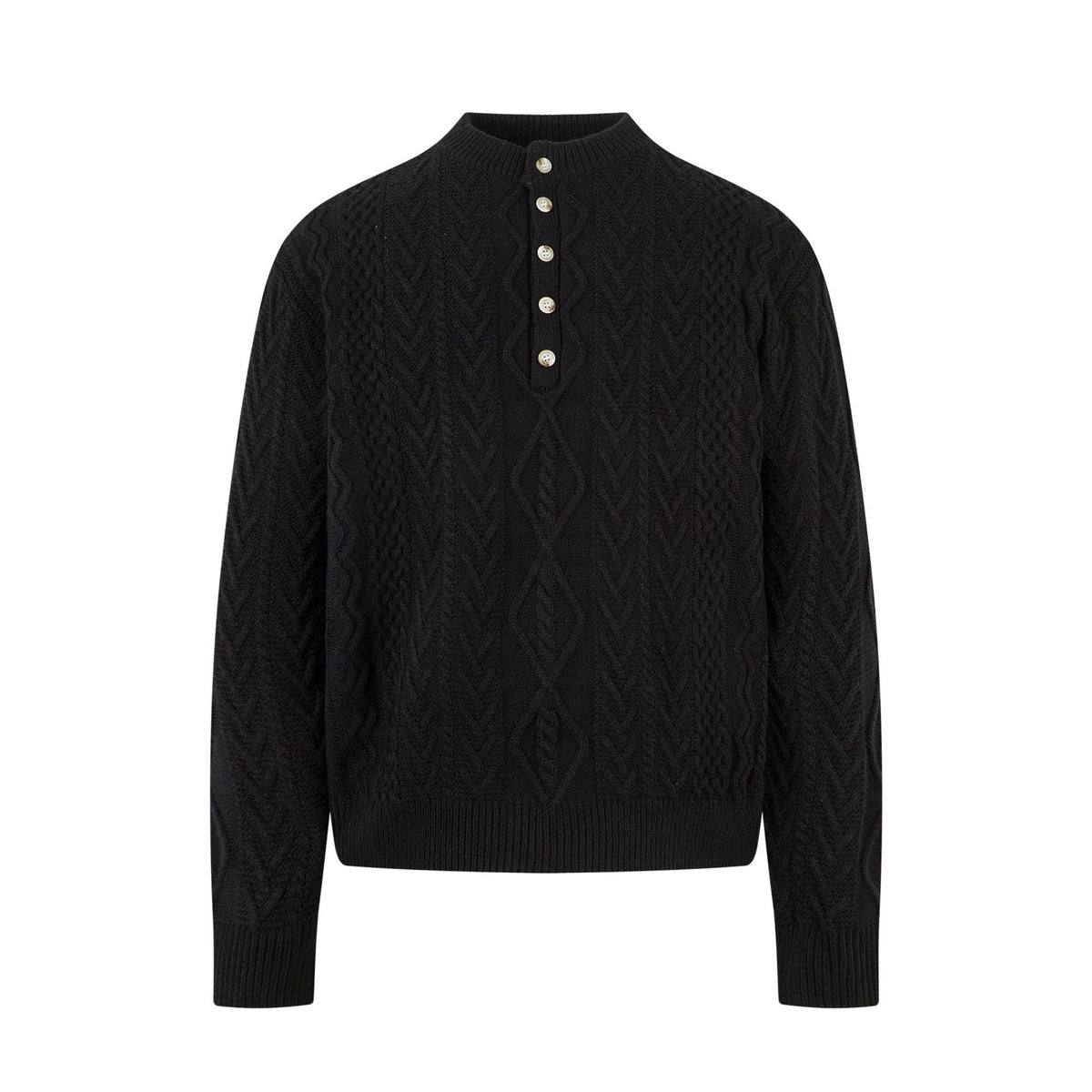 Men's topstitched loose knit crewneck sweater