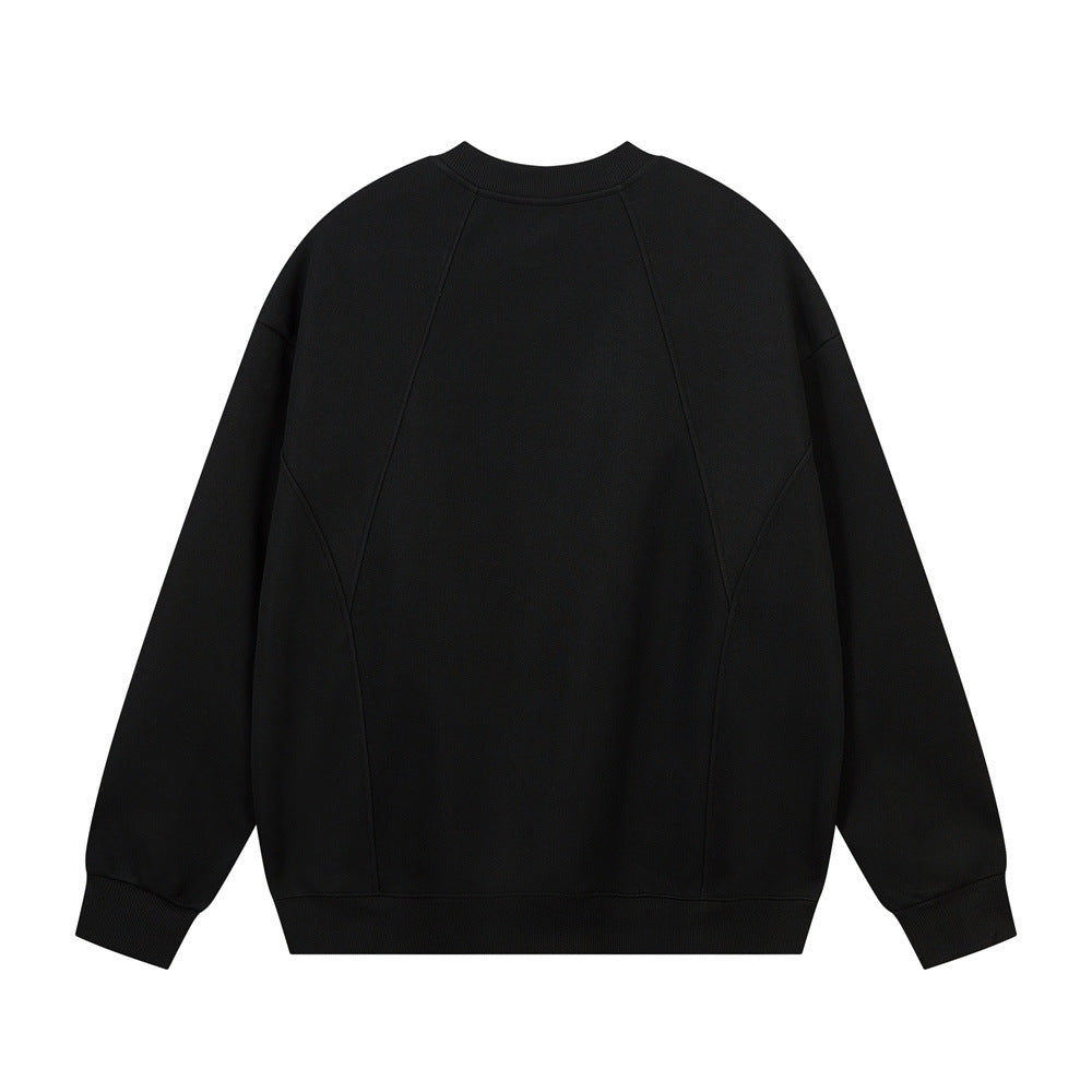 Image of Men's cotton patchwork crewneck sweatshirt