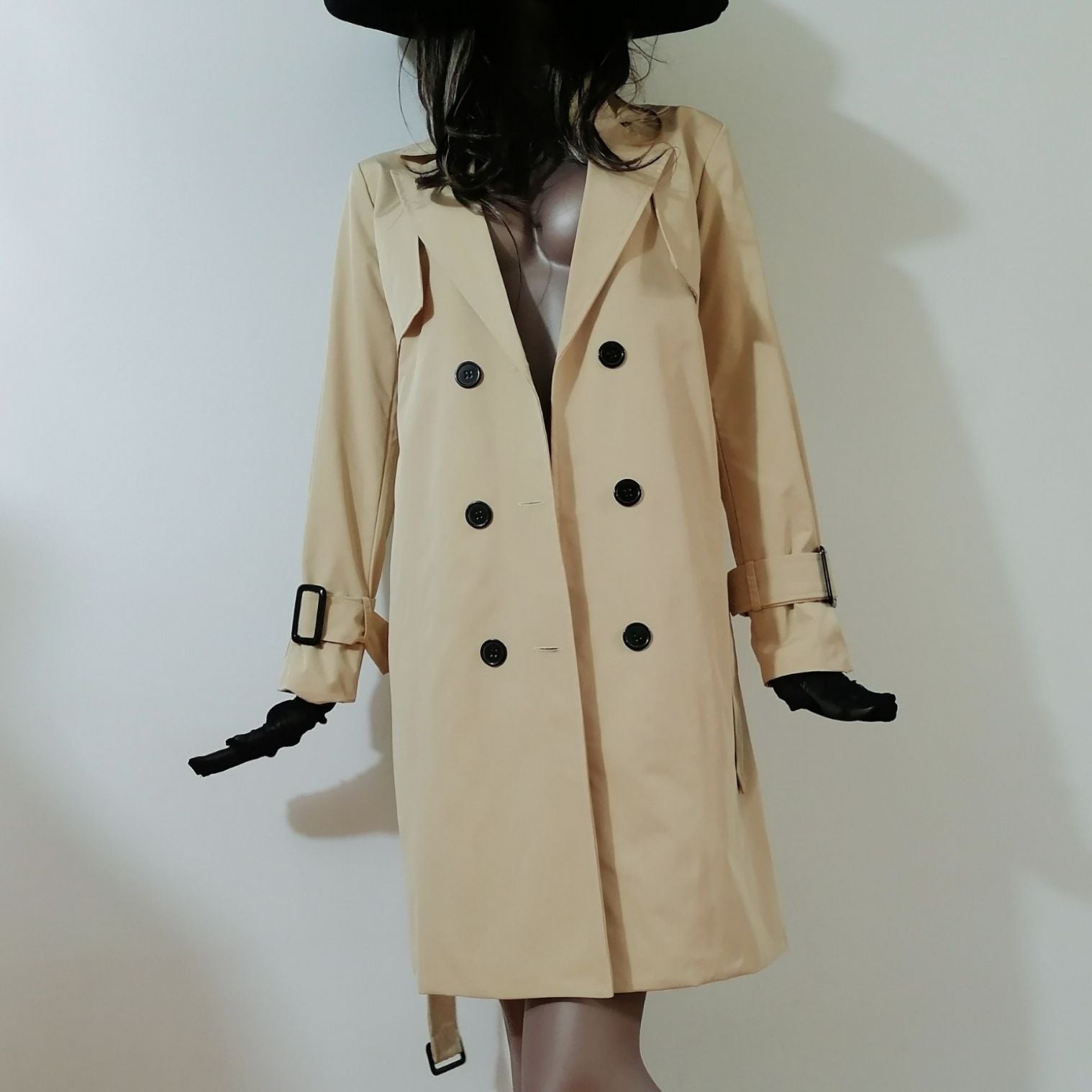 Image of Gabardina ligera cruzada para mujer