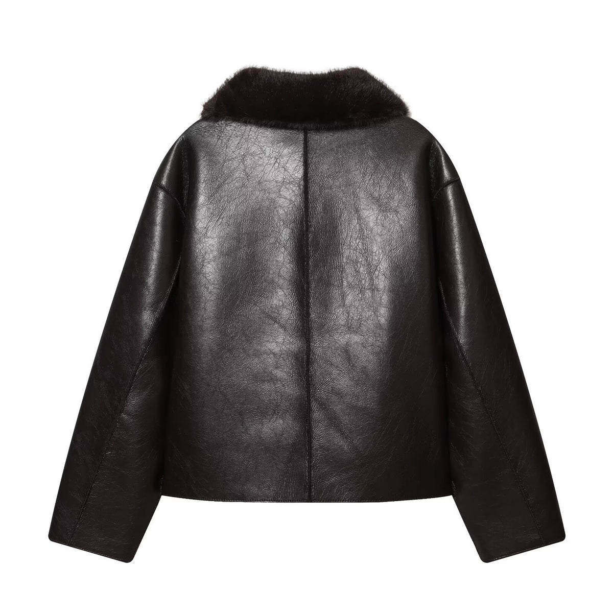 Women's dark brown reversible jacket