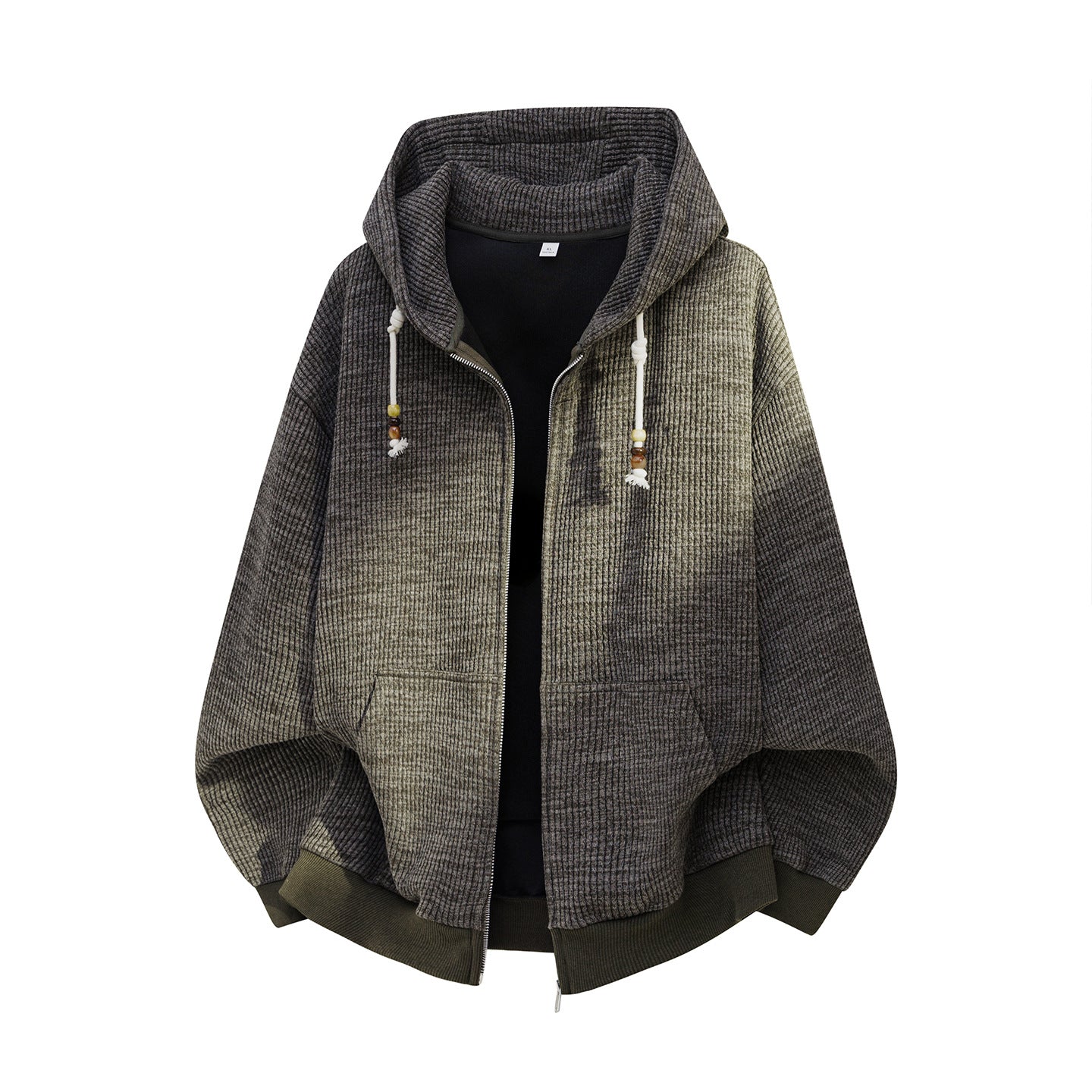 Image of Men's casual polyester full zip hoodie
