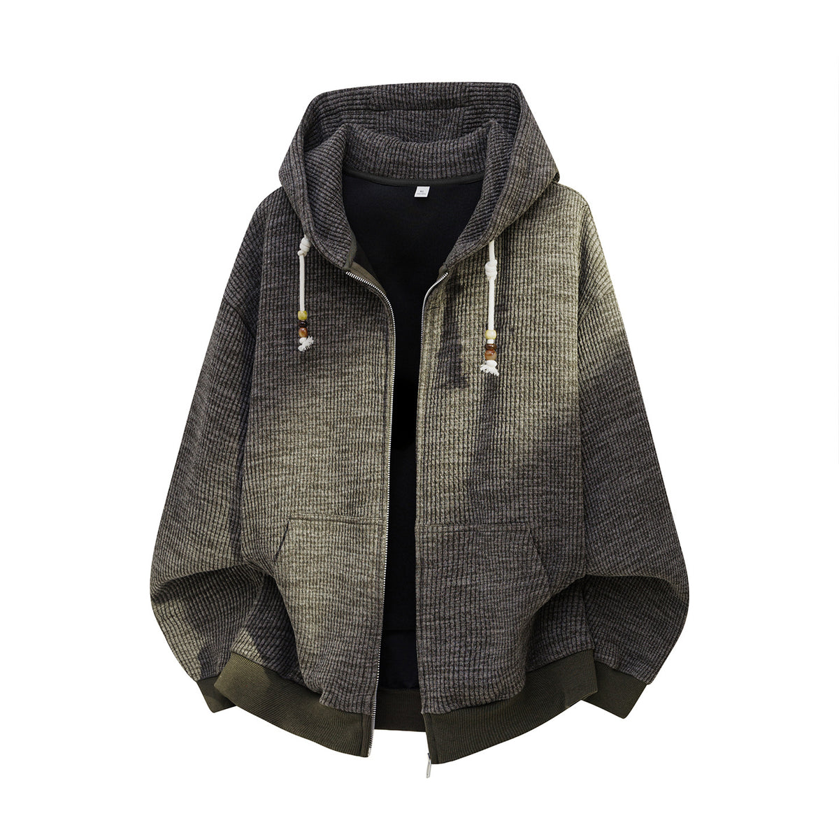Men's casual polyester full zip hoodie