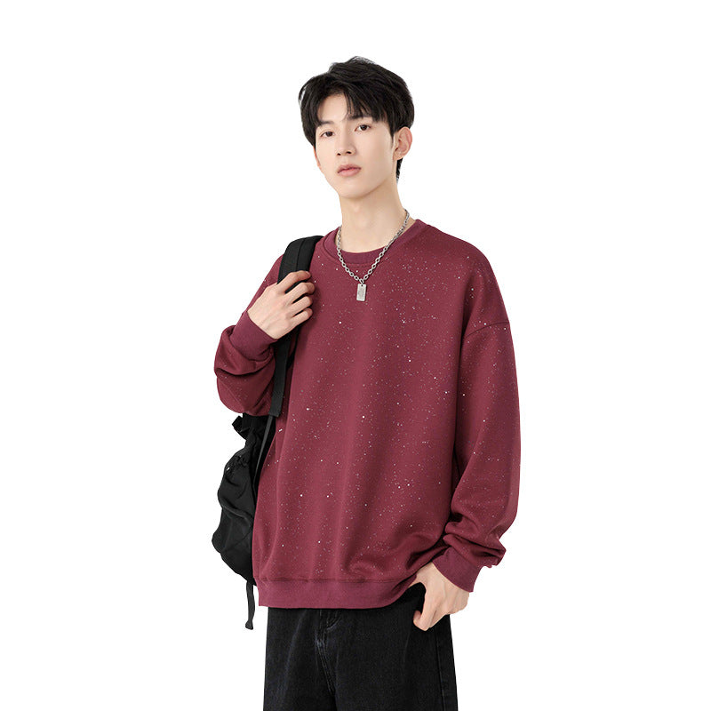 Image of Men's heavyweight shiny crewneck sweatshirt