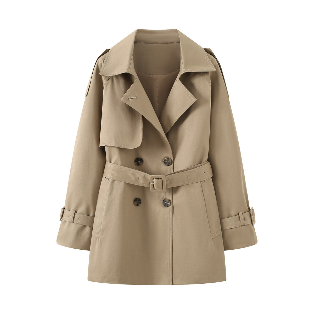 Women's longline loose fit double-breasted trench coat