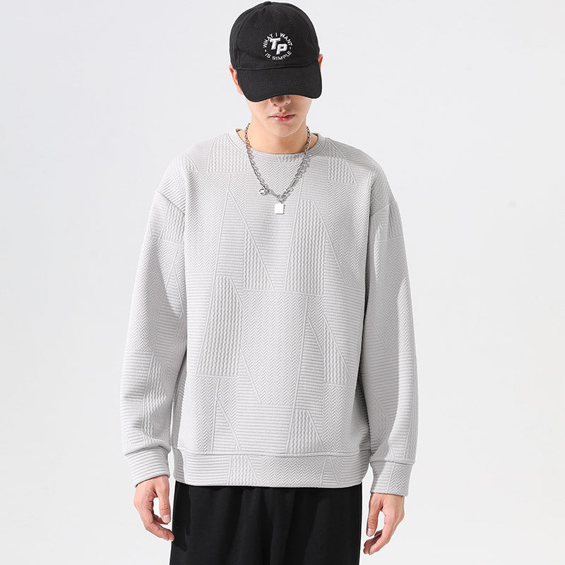 Sudadera de cuello redondo extragrande de poliéster para hombre
