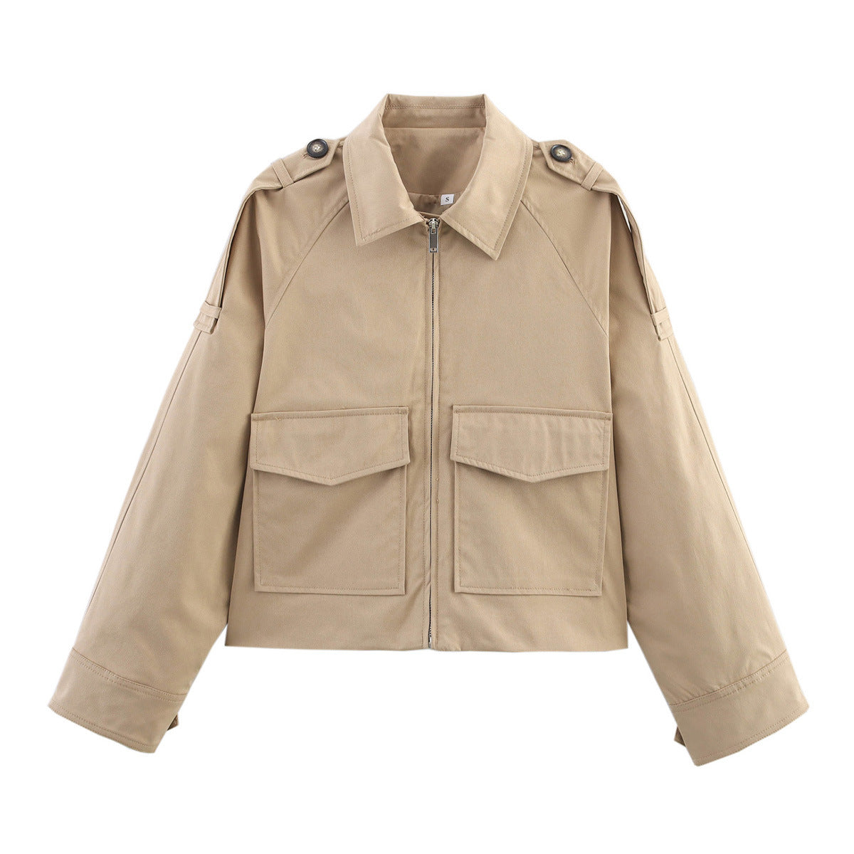 Gabardina corta con cremallera para mujer