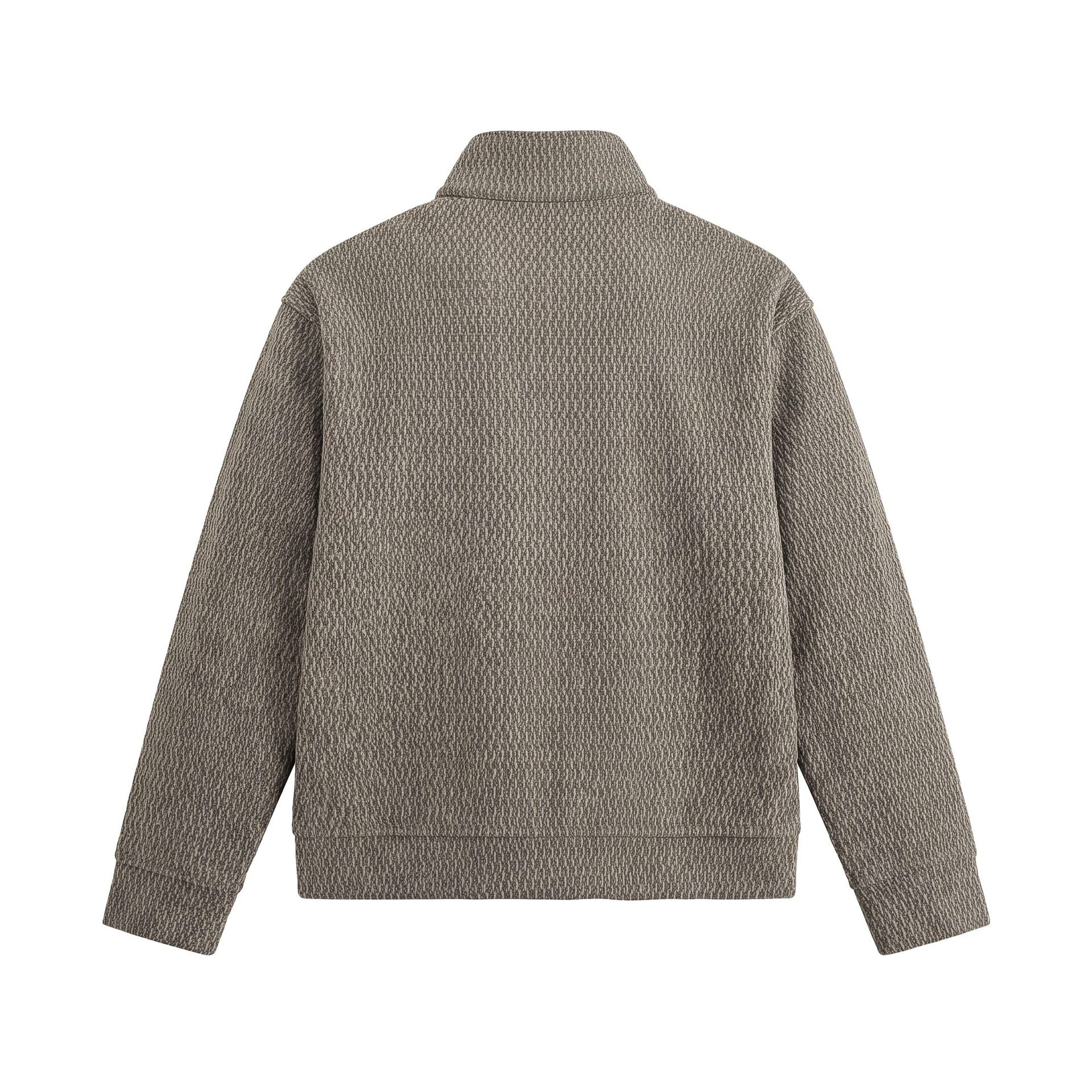 Image of Drop shoulder half-zip stand collar hoodie