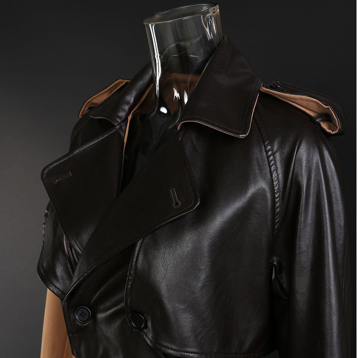 Image of Women's khaki panelled belted trench coat