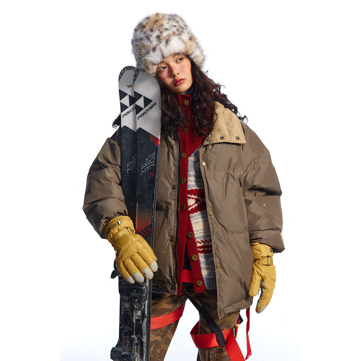 Image of Chaqueta acolchada unisex de poliéster con cuello alzado