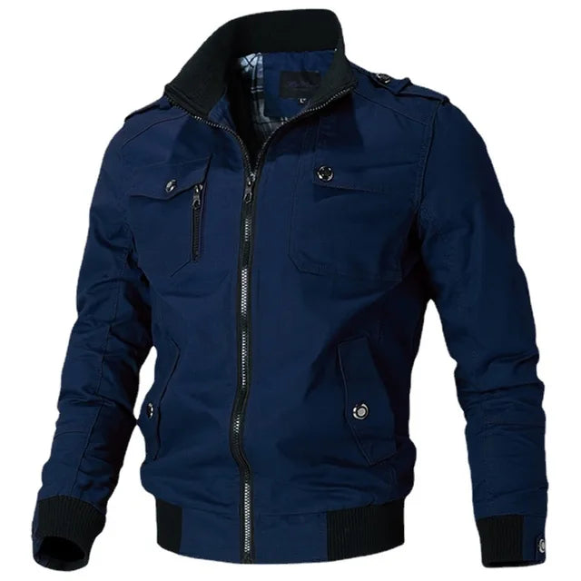 Image of Men's casual zip-up flight bomber jacket