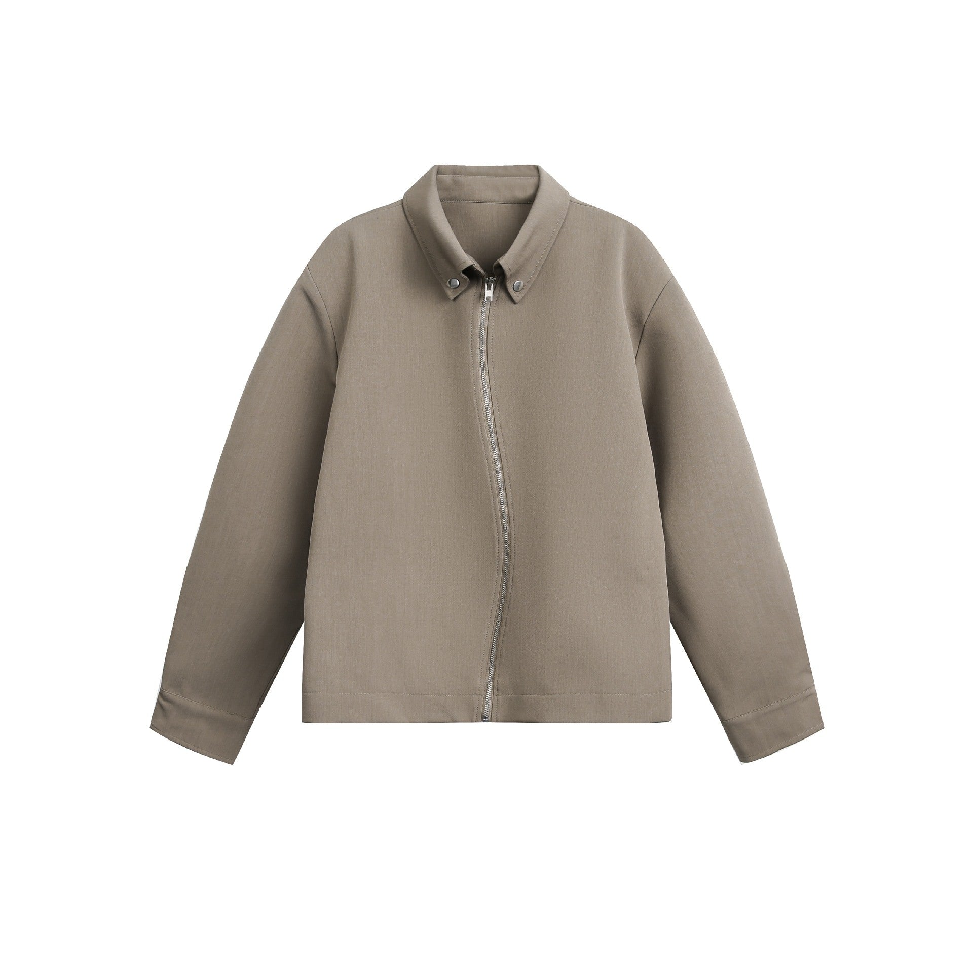 Image of Men's relaxed fit asymmetrical zip-up jacket