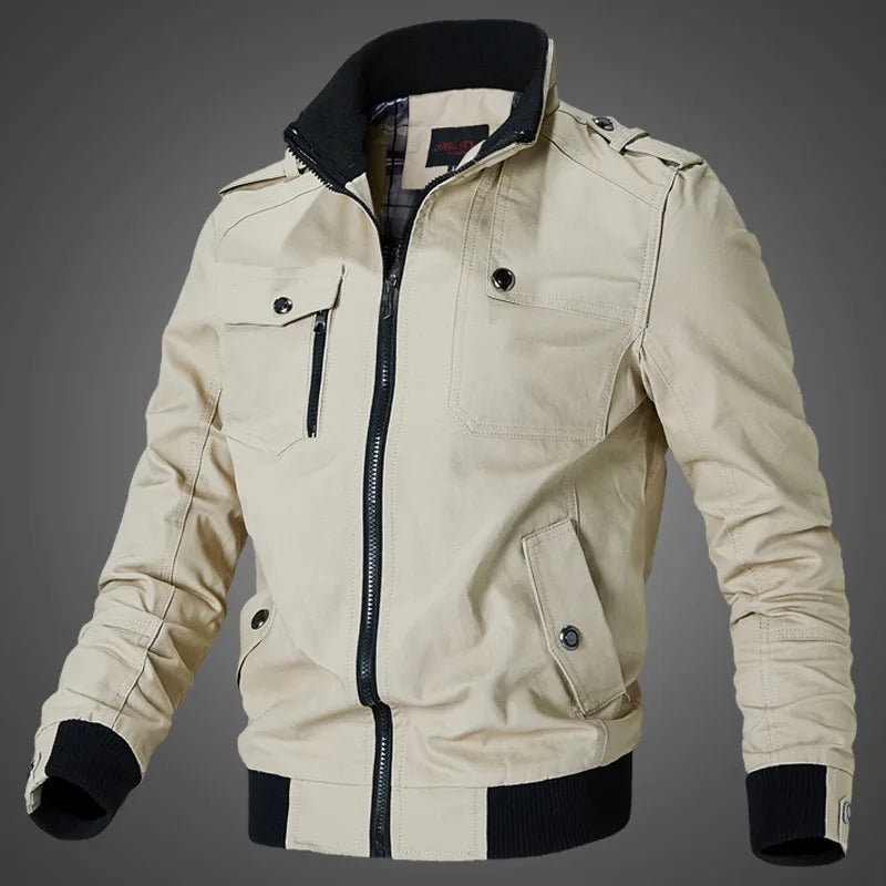Image of Men's casual zip-up flight bomber jacket
