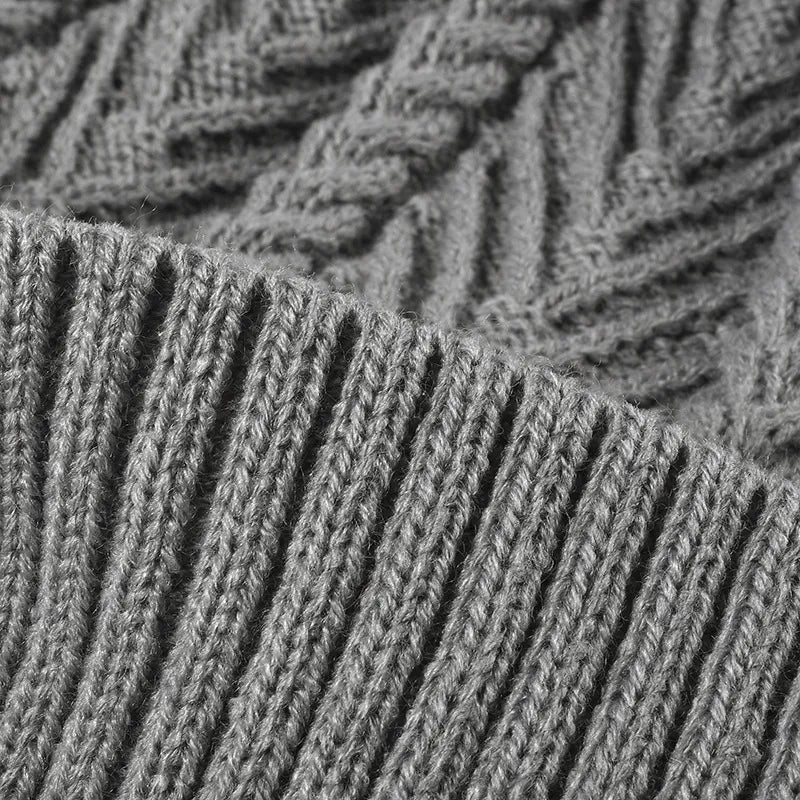 Image of Acrylic cable knit pom-pom beanie
