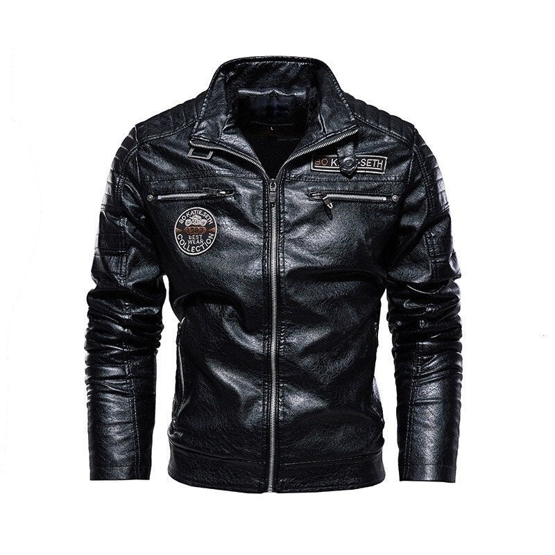 Men's zip-up biker-style jacket