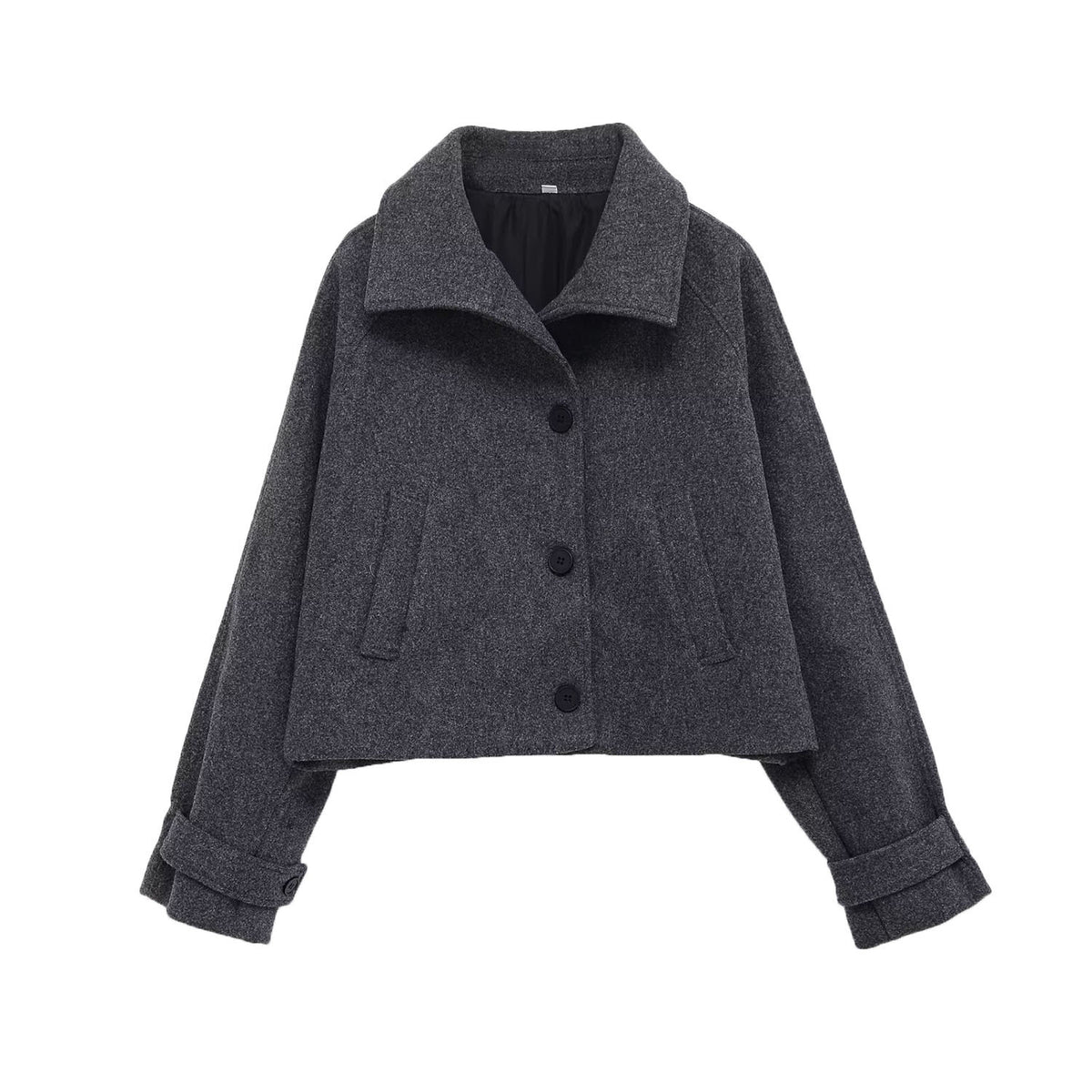 Zeratta Women's cropped notch lapel single-breasted trench coat