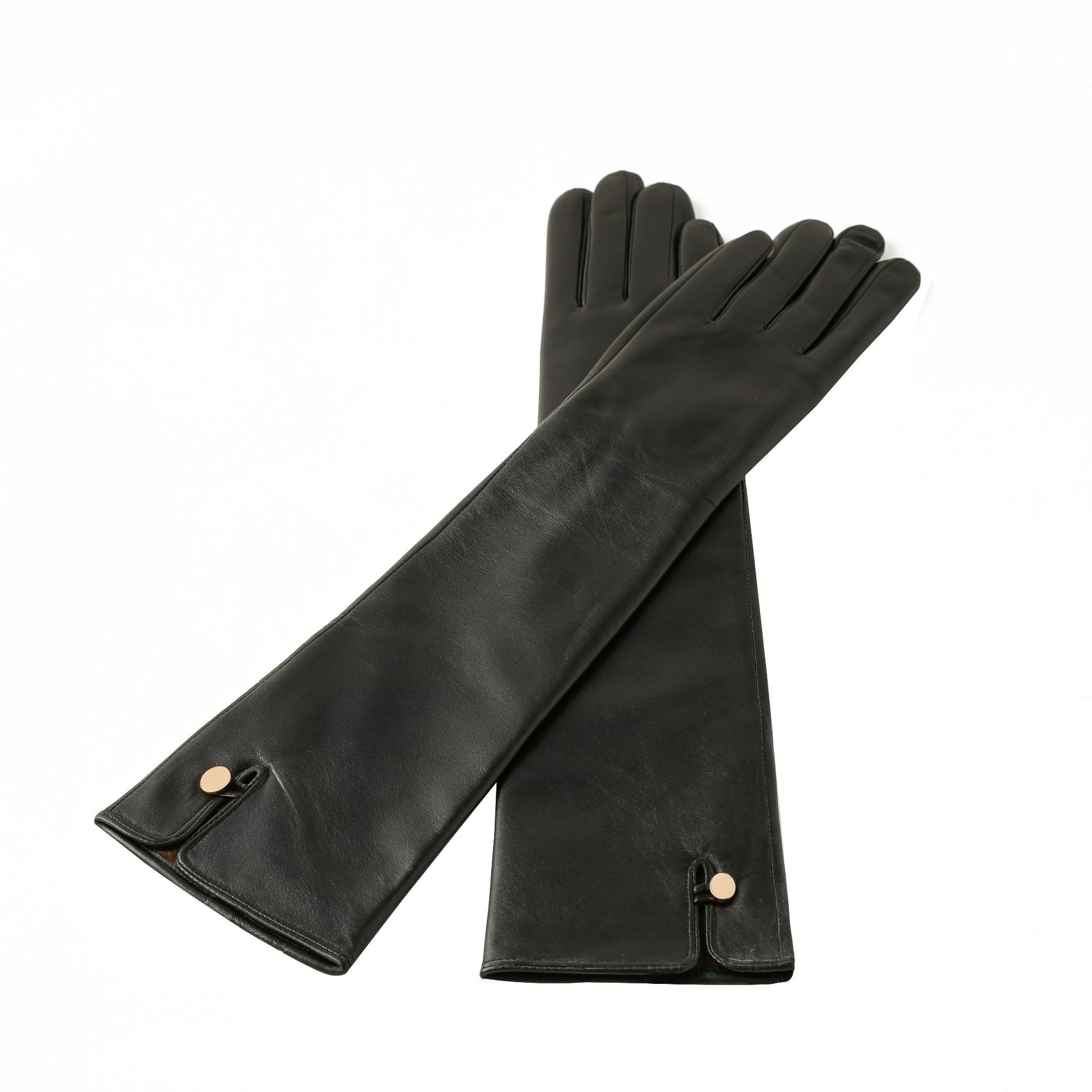 Image of Guantes de invierno de piel de oveja forrados de 45 cm para mujer