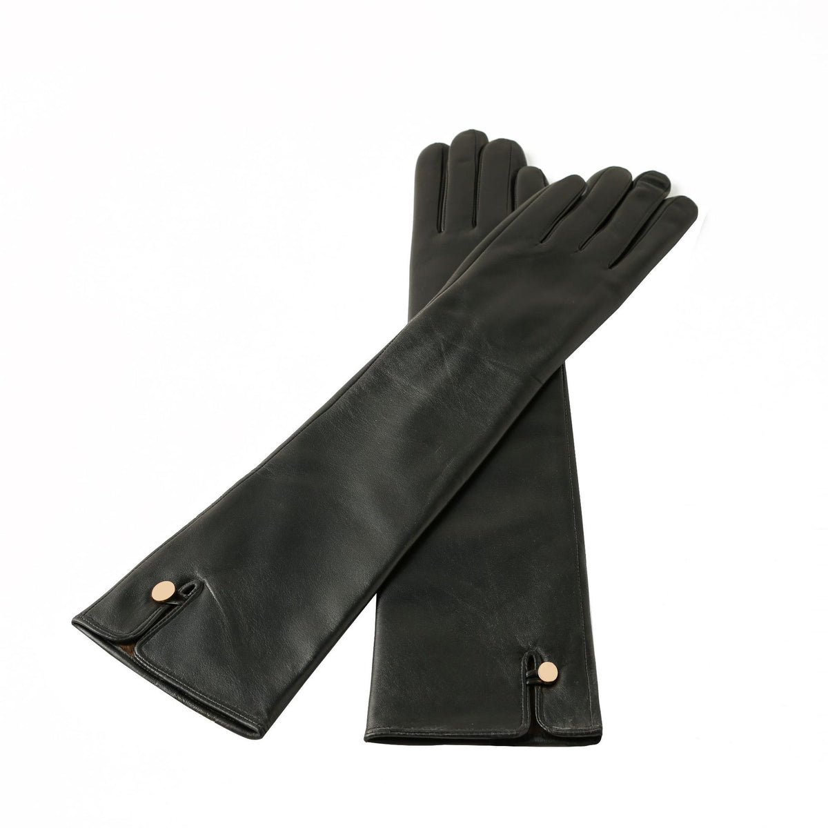 Women's 45cm lined sheepskin leather winter gloves