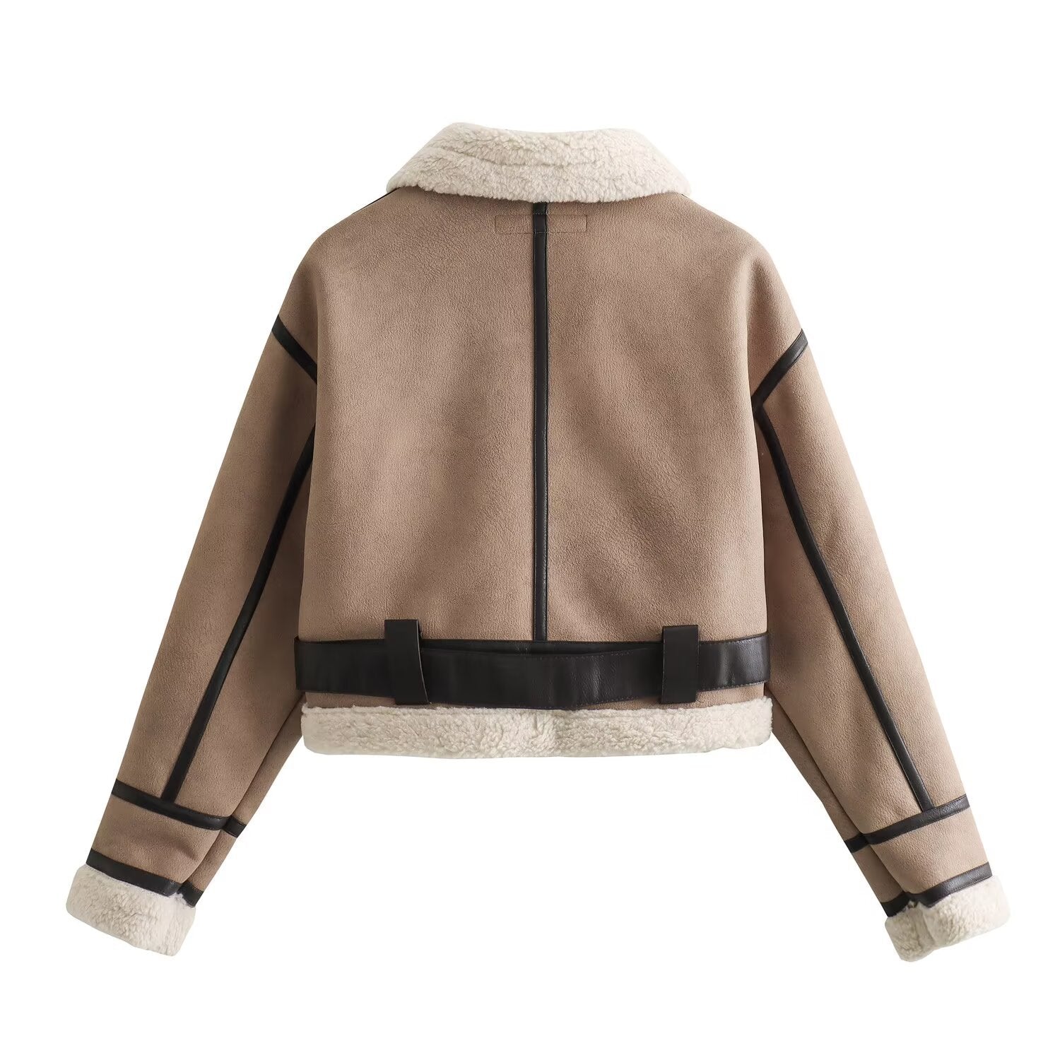 Image of Women's cropped woven zip-up jacket