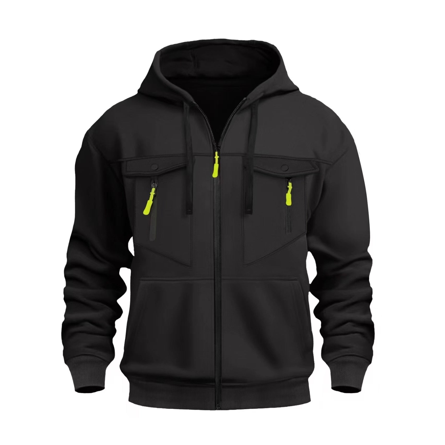 Image of Zeratta Men's multi-pocket sporty zip-up hoodie