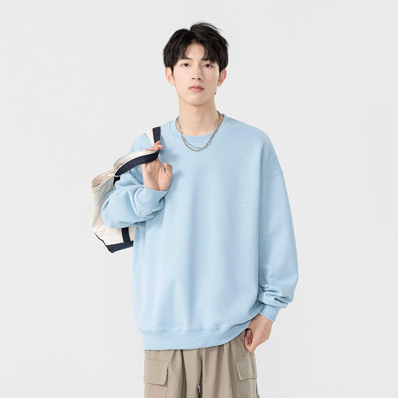 Image of Men's heavyweight shiny crewneck sweatshirt