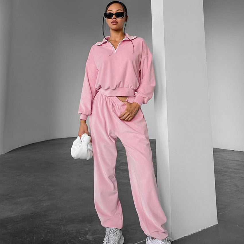 Image of Women's slim fit hoodie and pants two-piece set
