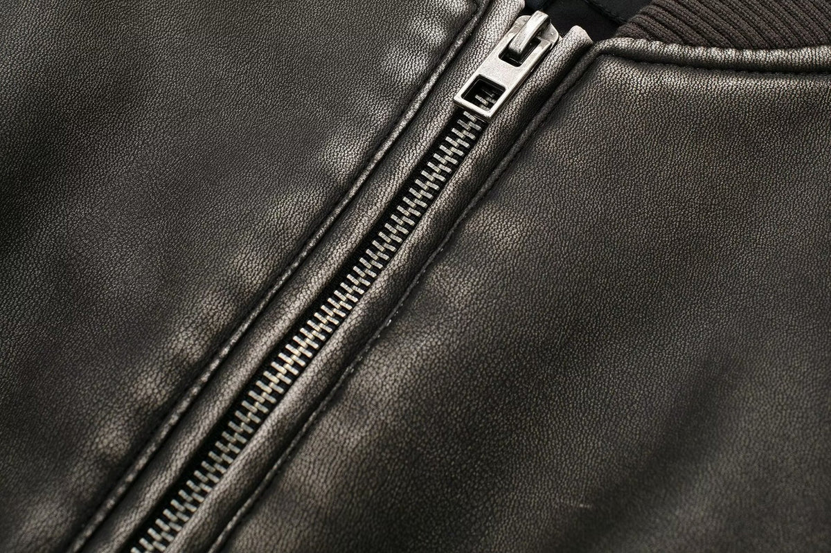 Women's black cropped zip-up jacket