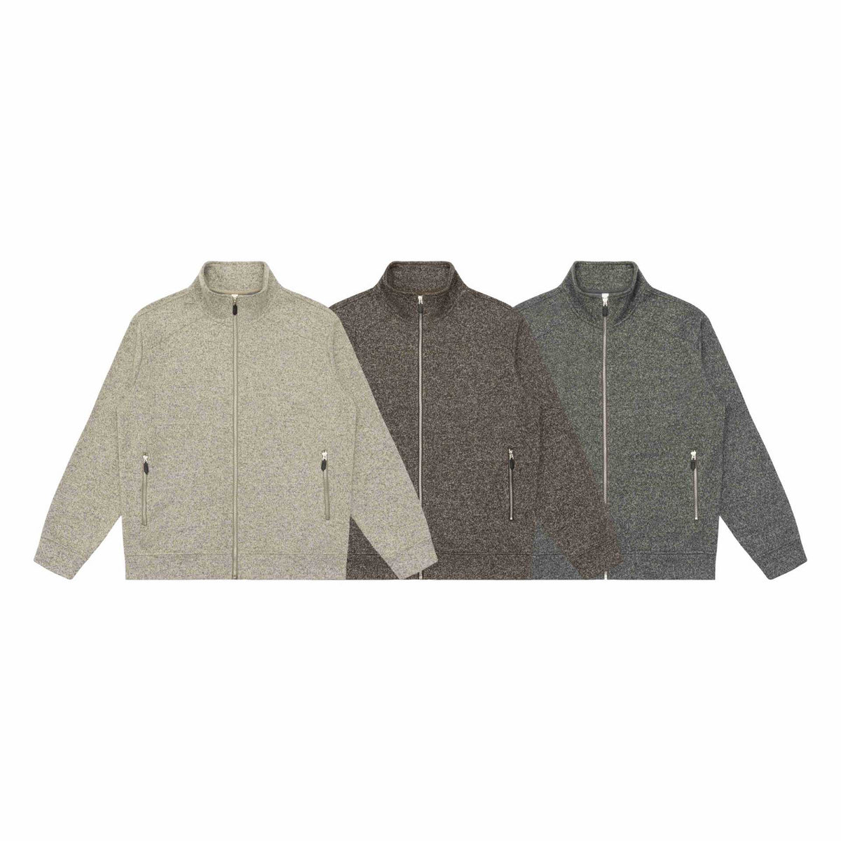 Men's casual stand collar zip-up sweatshirt