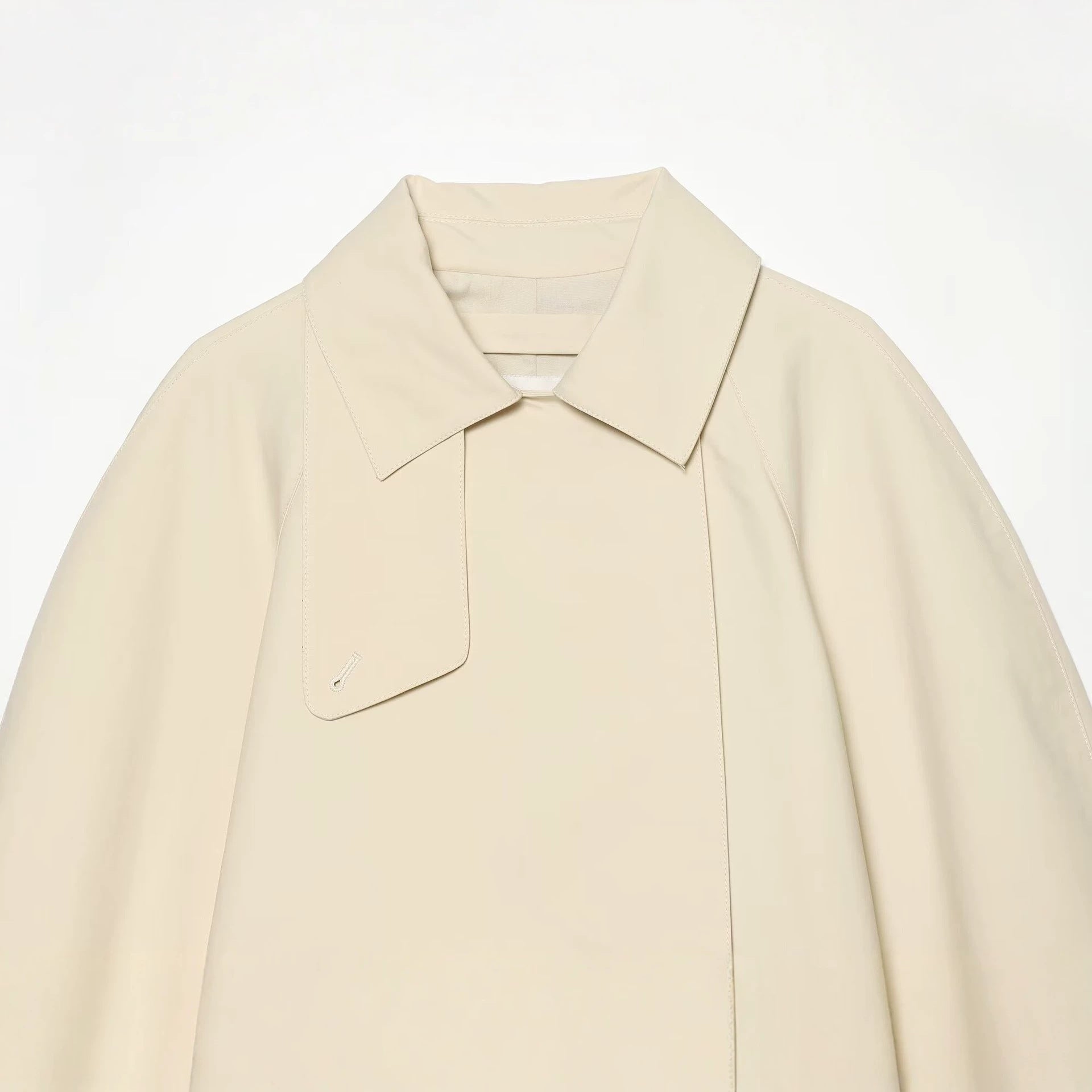 Image of Trench coat de solapa holgado beige para mujer