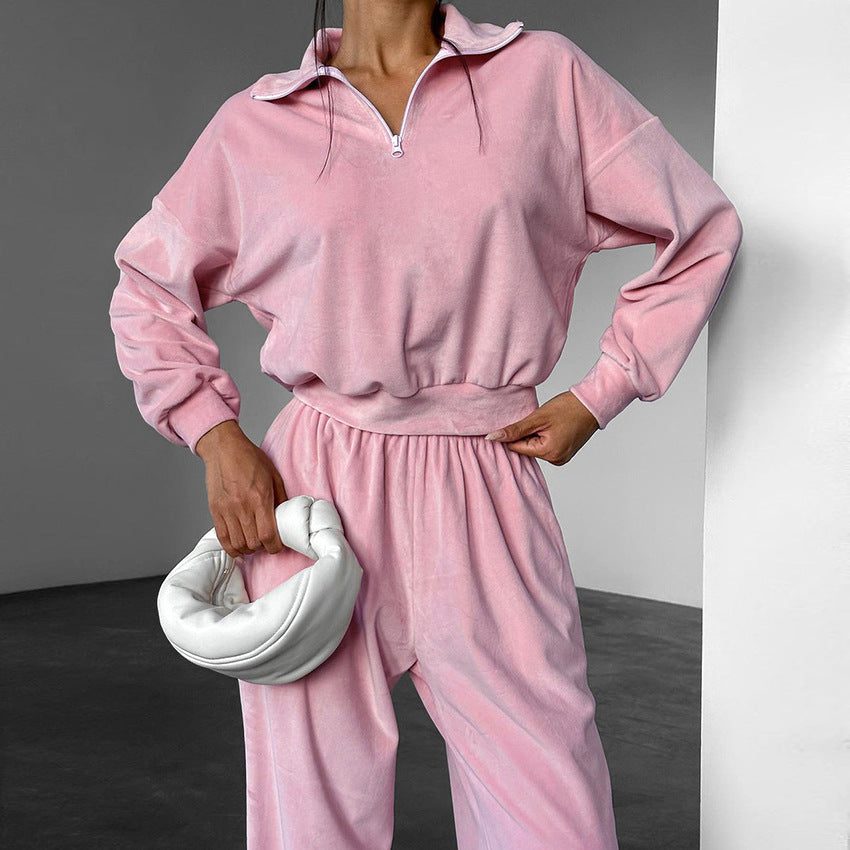 Women's slim fit hoodie and pants two-piece set