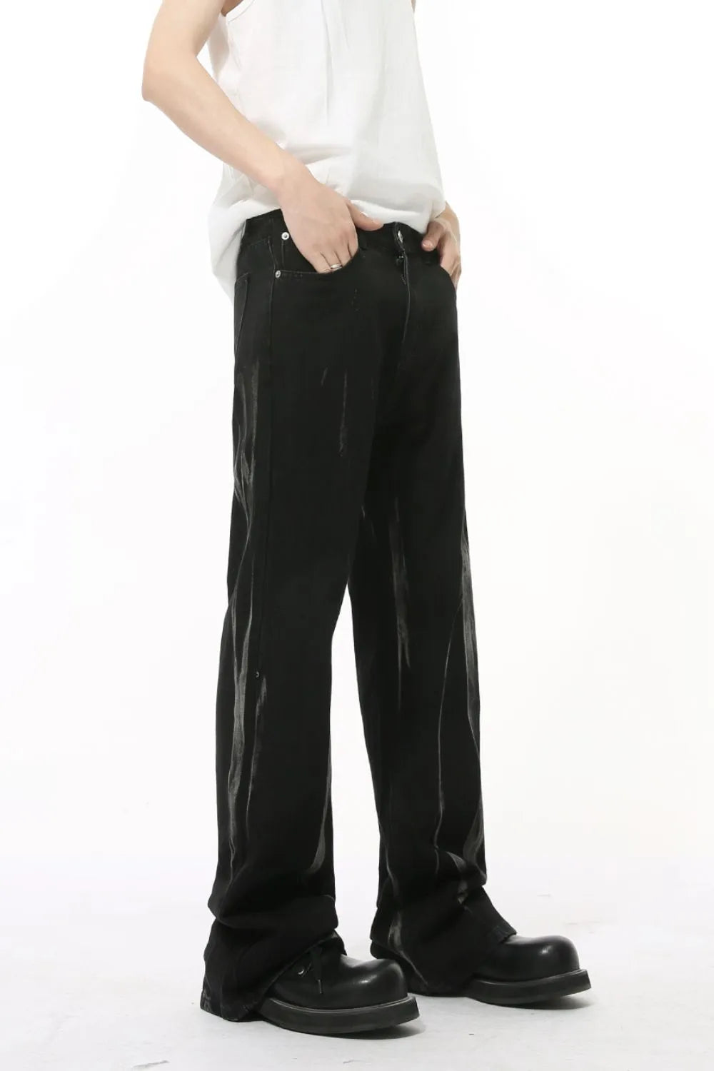 Image of Jeans con bolsillo estilo tie-dye