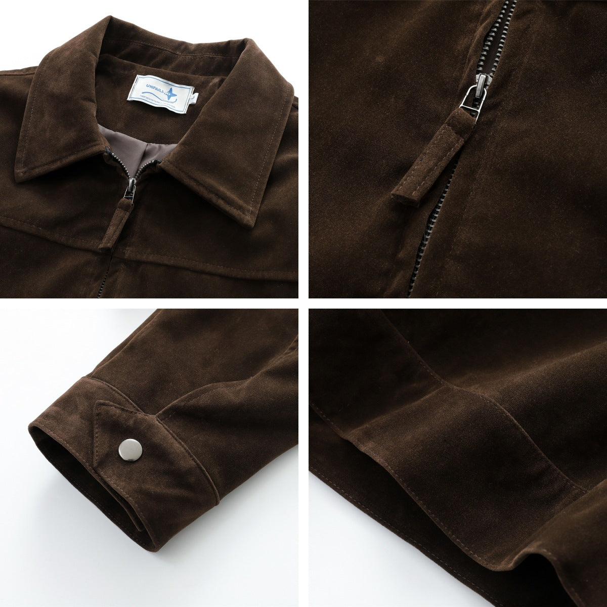 Loose fit cotton knit zip-up cardigan