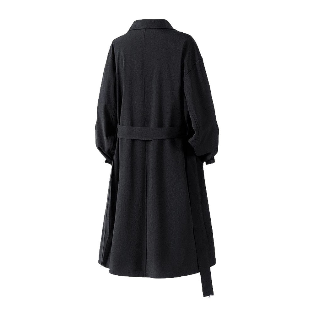 Image of Men's mid-length single-breasted polyester trench coat