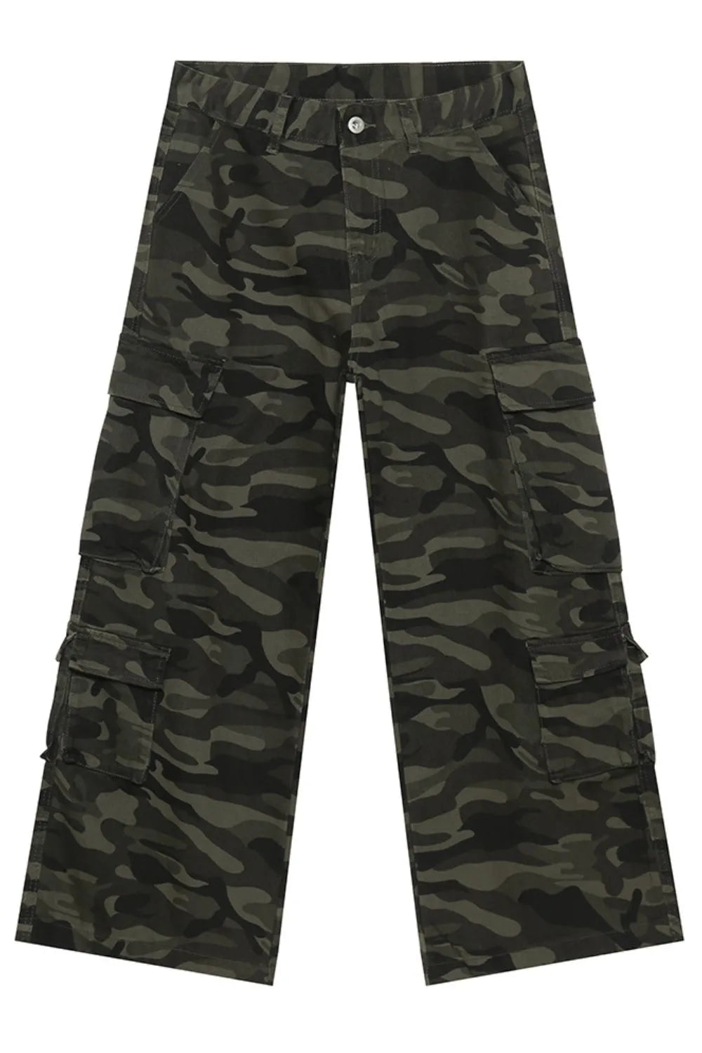 Camouflage Cargo-Pocket Jeans