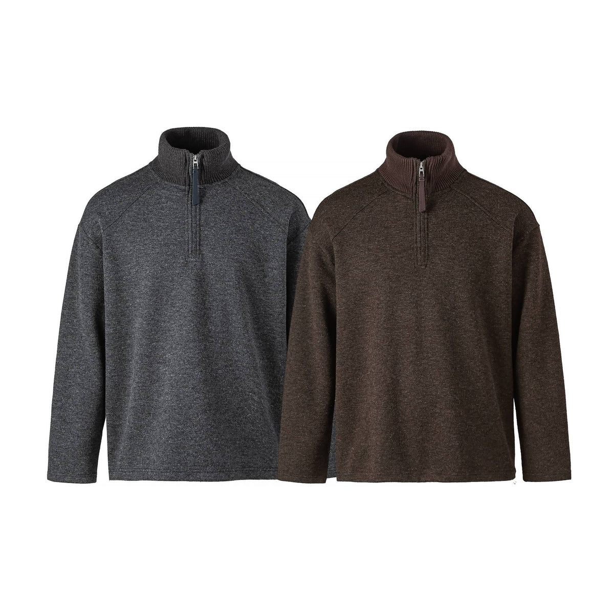 Sudadera con capucha, corte holgado, cuello alto y media cremallera para hombre