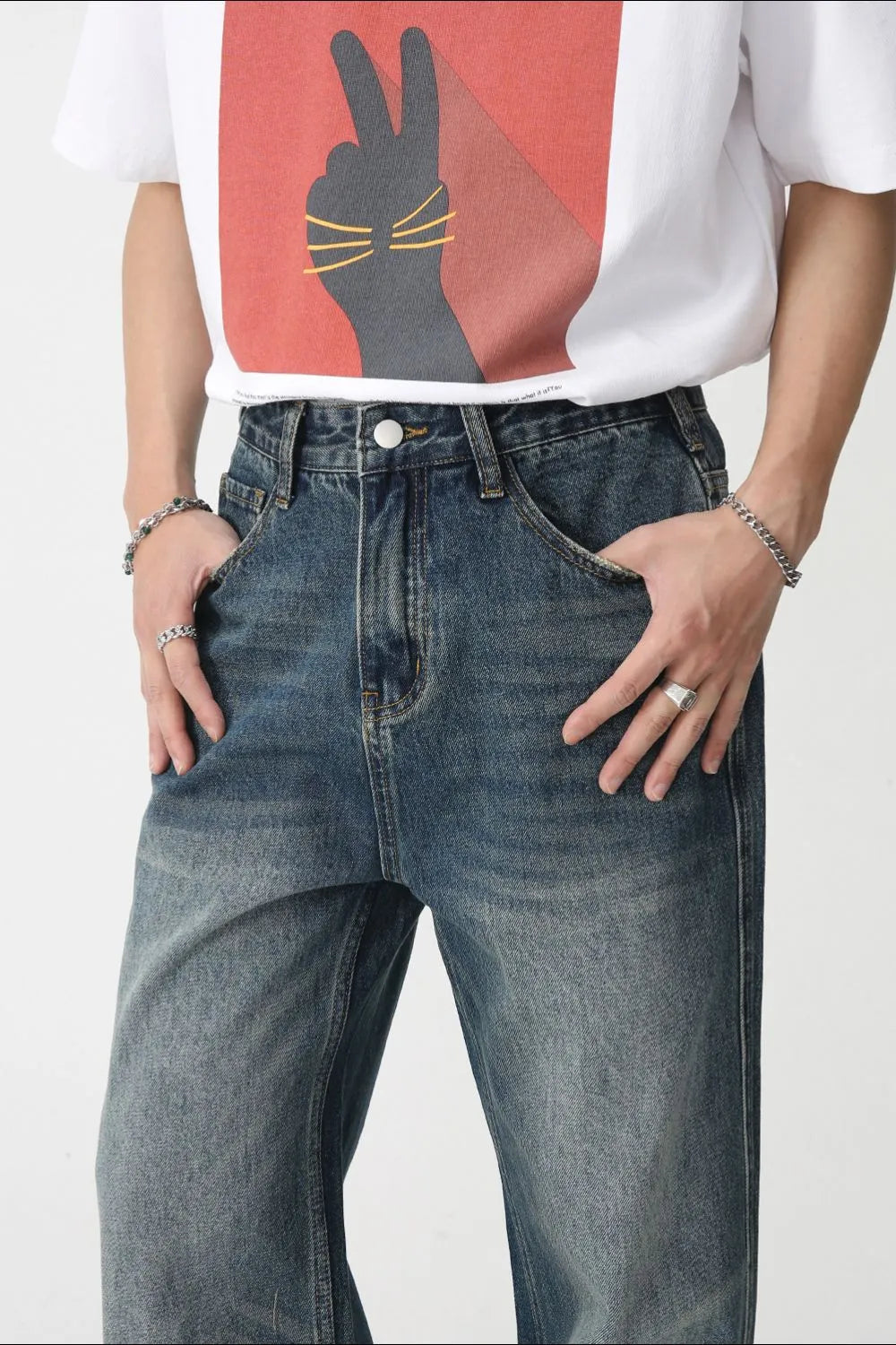Image of Medium-Tone Bootcut Jeans