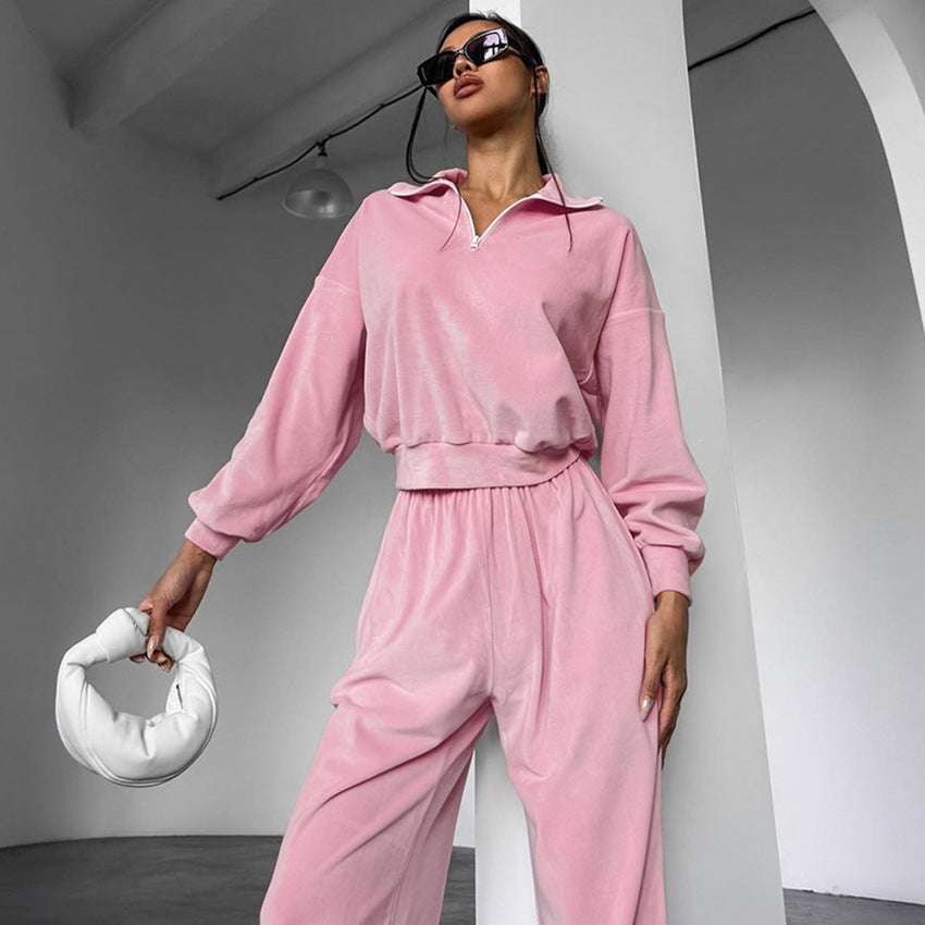 Image of Women's slim fit hoodie and pants two-piece set