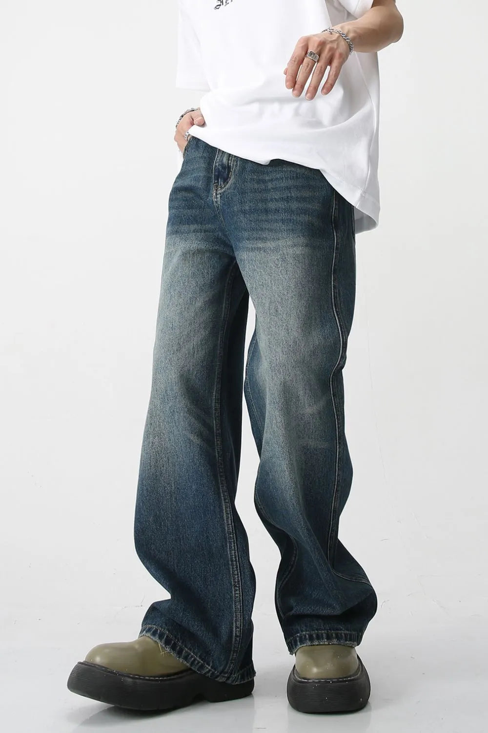 Image of Medium-Tone Bootcut Jeans