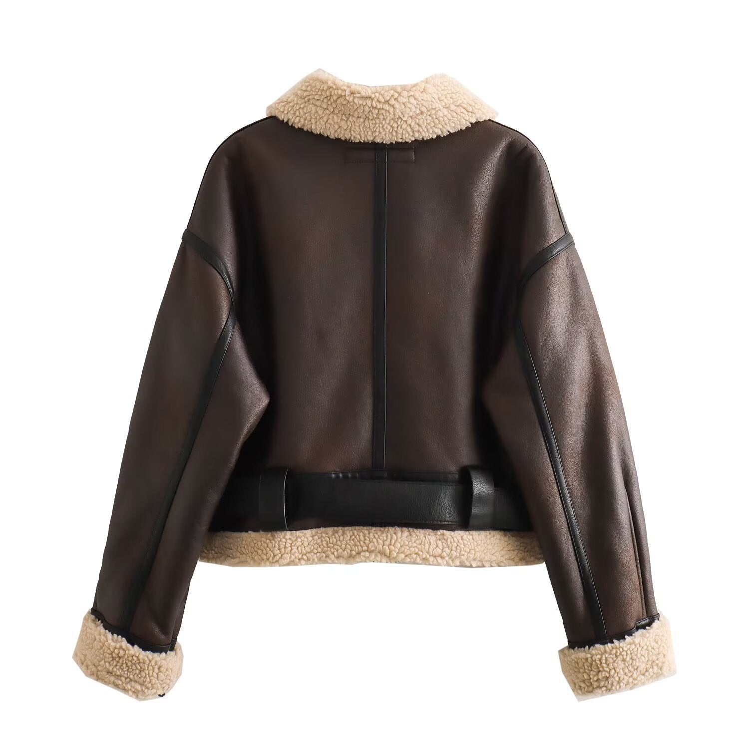 Image of Women's cropped woven zip-up jacket