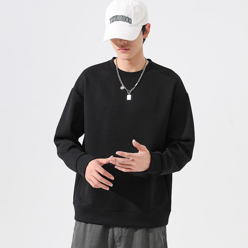 Sudadera de cuello redondo extragrande de poliéster para hombre