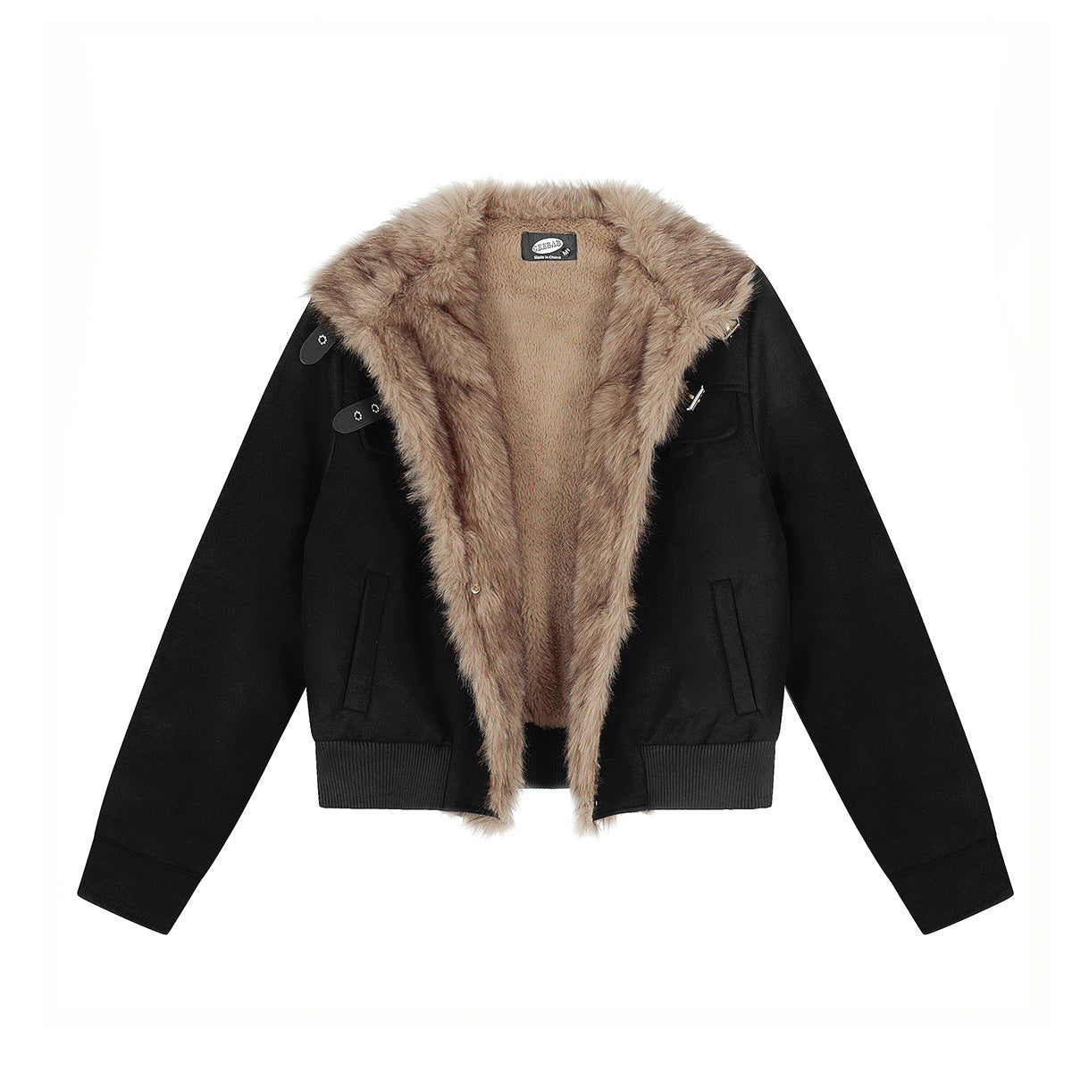 Image of Quilted Stand-Collar Zip-Up Jacket