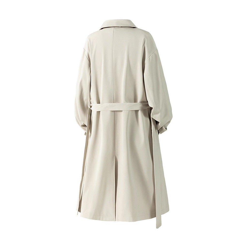 Image of Men's mid-length single-breasted polyester trench coat