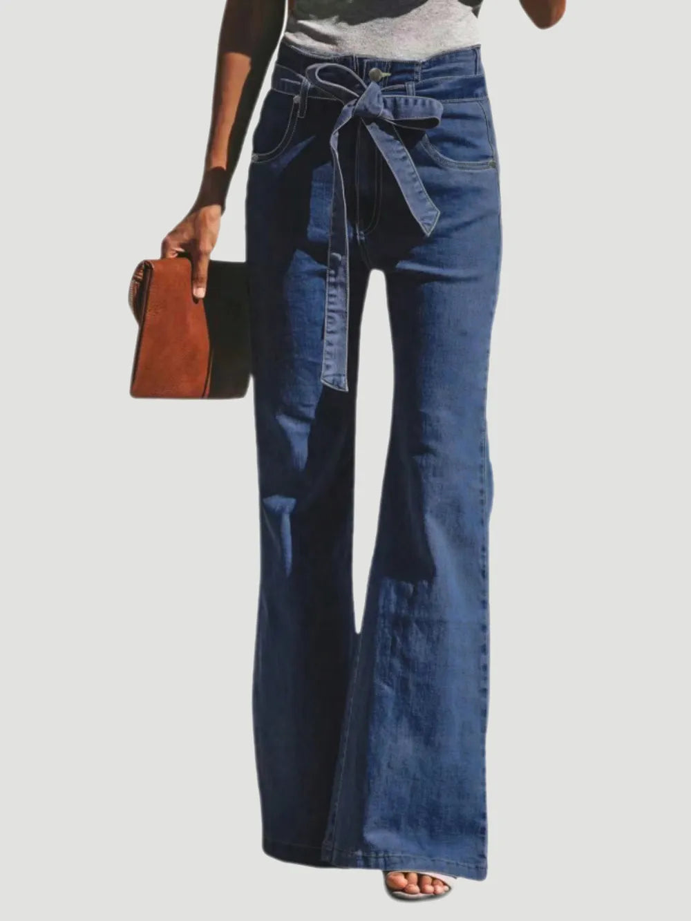Image of Navy High-Waist Wide-Leg Jeans — main product photograph