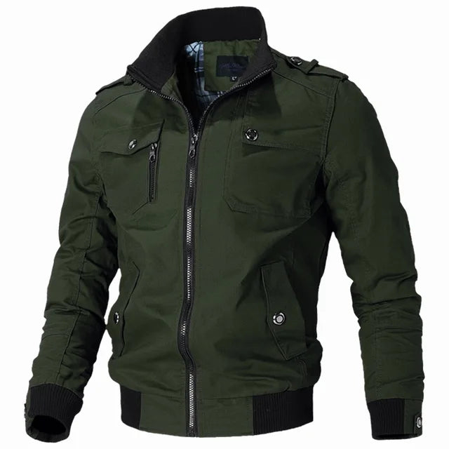 Image of Men's casual zip-up flight bomber jacket